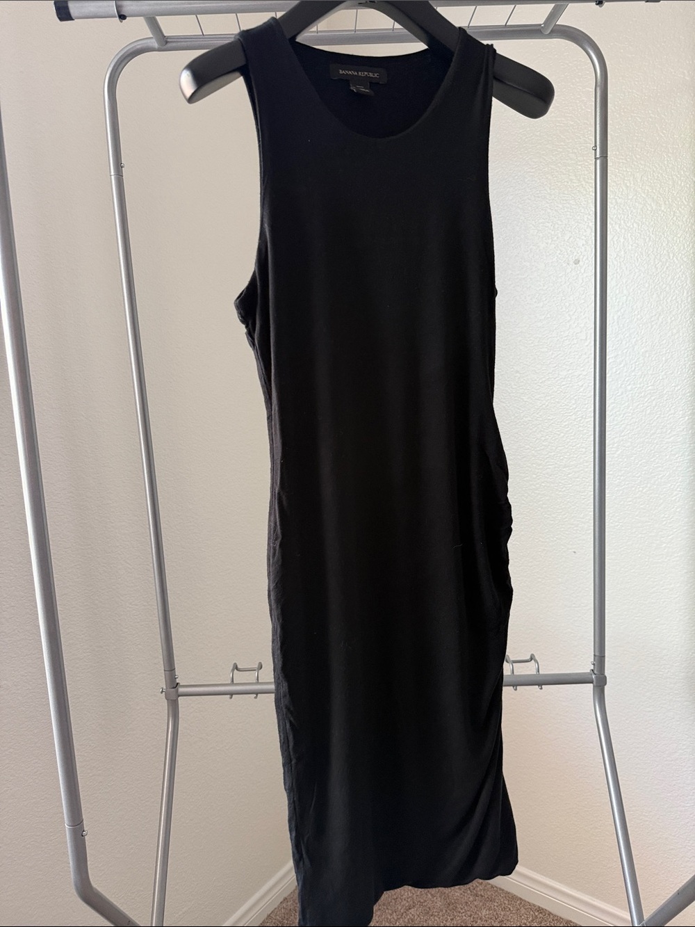 Banana Republic Black Sleeveless Midi Tank Dress